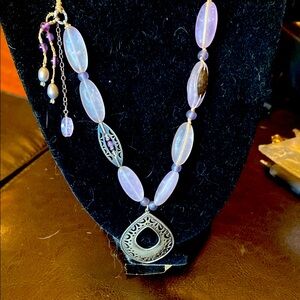 Amethyst Necklace with Ornate Pendant 925 Silver